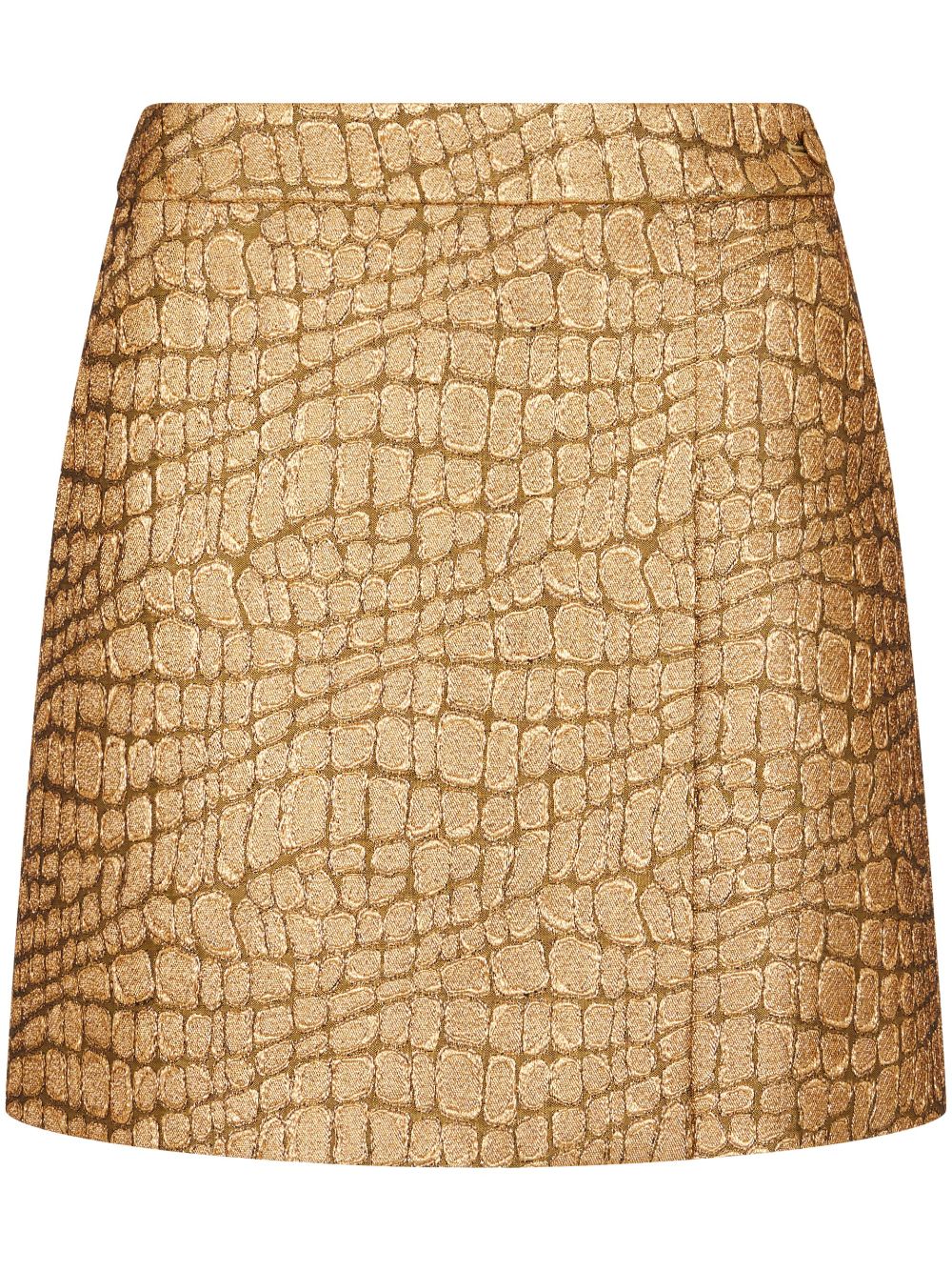 TOM FORD Minirock mit Krokodil-Jacquardmuster - Gold von TOM FORD