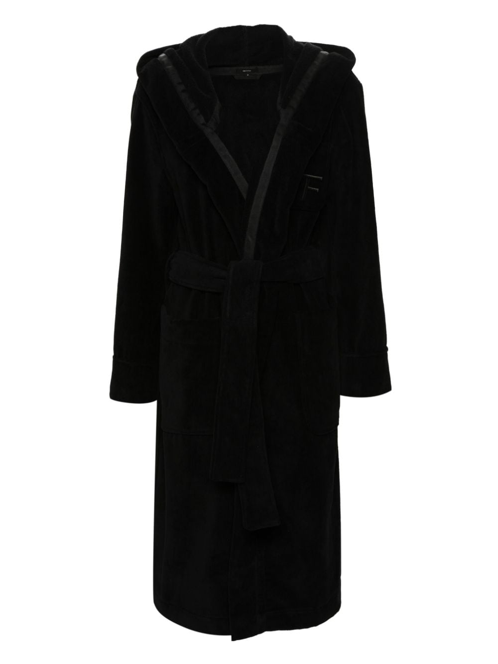 TOM FORD hooded cotton bath robe - Schwarz von TOM FORD