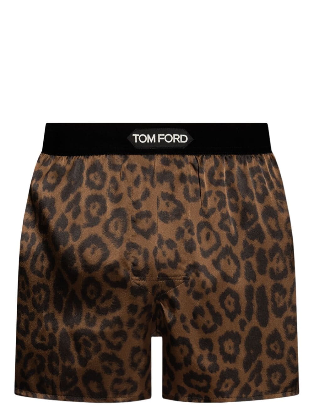 TOM FORD Seidenstretch-Boxershorts mit Leoparden-Print - Braun von TOM FORD