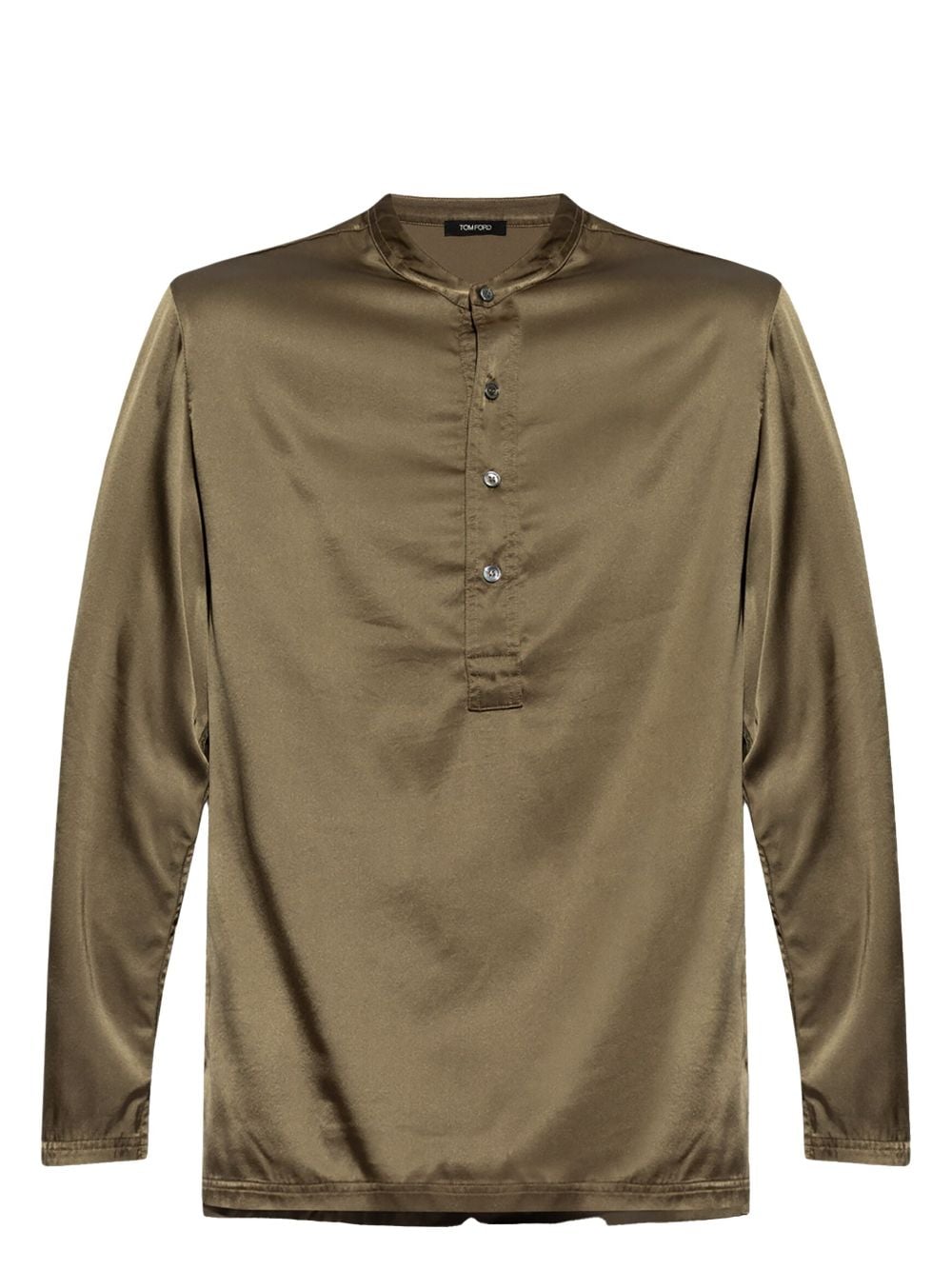 TOM FORD Langärmeliges Pyjama-Oberteil aus Satin - Braun von TOM FORD