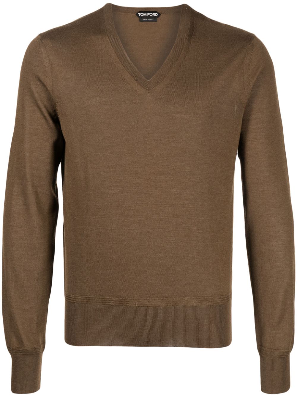 TOM FORD Pullover mit geripptem V-Ausschnitt - Braun von TOM FORD