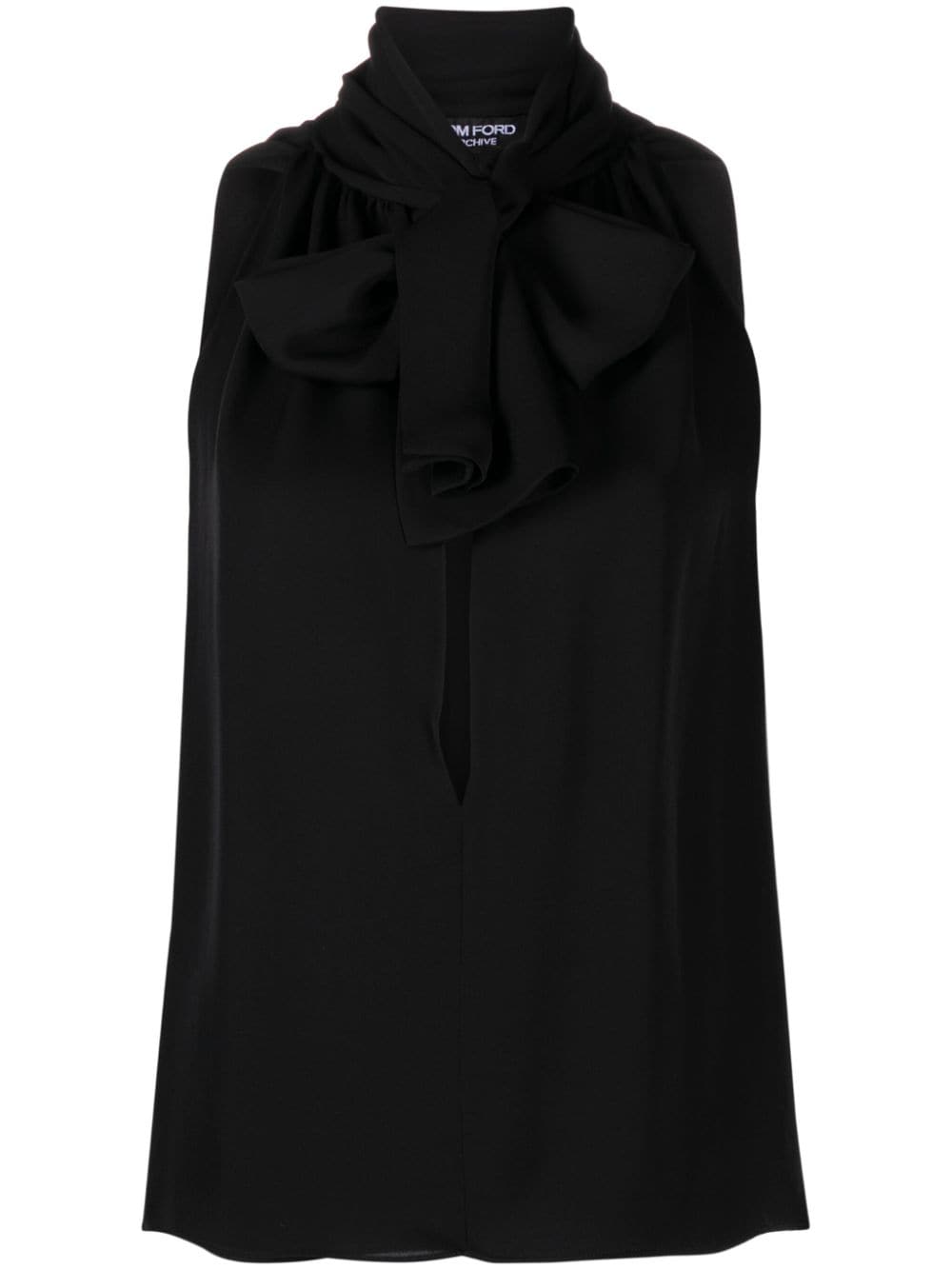 TOM FORD Bluse aus Seide mit Schaldetail - Schwarz von TOM FORD