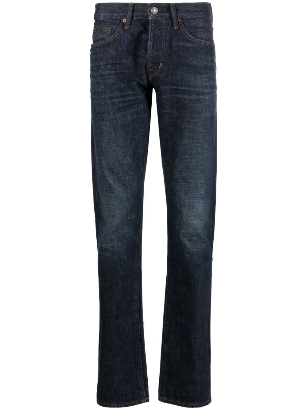 TOM FORD Halbhohe Slim-Fit-Jeans - Blau von TOM FORD