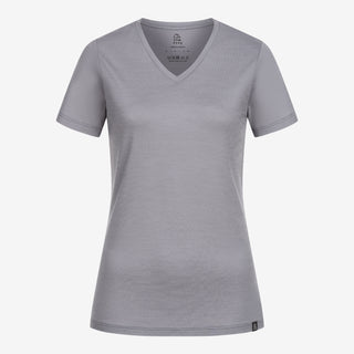 Merino T-Shirt V-Ausschnitt Damen - Hellgrau / XS von TOM FYFE
