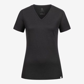 Merino T-Shirt V-Ausschnitt Damen - Schwarz / M von TOM FYFE