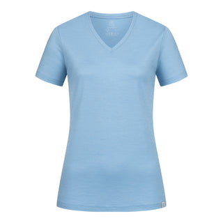Merino T-Shirt V-Ausschnitt Damen - Steel Blue / S von TOM FYFE
