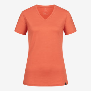 Merino T-Shirt V-Ausschnitt Damen - Terracotta / S von TOM FYFE