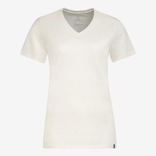 Merino T-Shirt V-Ausschnitt Damen - Wollweiss 200 / 2XL von TOM FYFE
