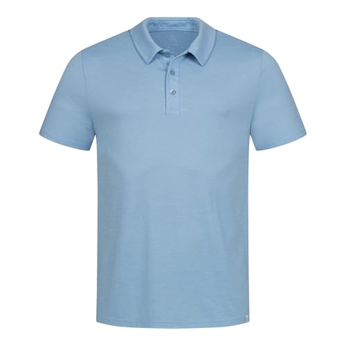 TOM FYFE Premium Merino Polo-Shirt Herren Steel Blue/M | Made in Europe von TOM FYFE