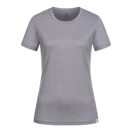TOM FYFE Merino T-Shirt Slim Fit Damen Hellgrau/XS | Made in Europe von TOM FYFE