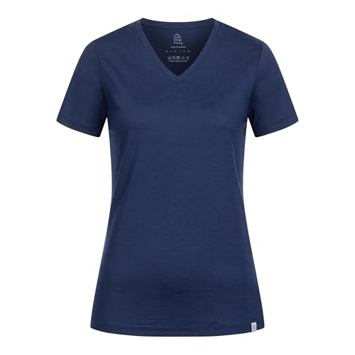 TOM FYFE Premium Merino T-Shirt V-Ausschnitt Damen Marine/XL | Made in Europe von TOM FYFE