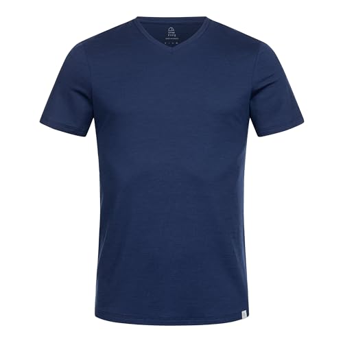 TOM FYFE Premium Merino T-Shirt V-Ausschnitt Herren Marine/L | Made in Europe von TOM FYFE