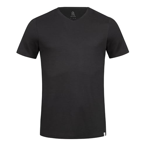 TOM FYFE Premium Merino T-Shirt V-Ausschnitt Herren Schwarz/L | Made in Europe von TOM FYFE
