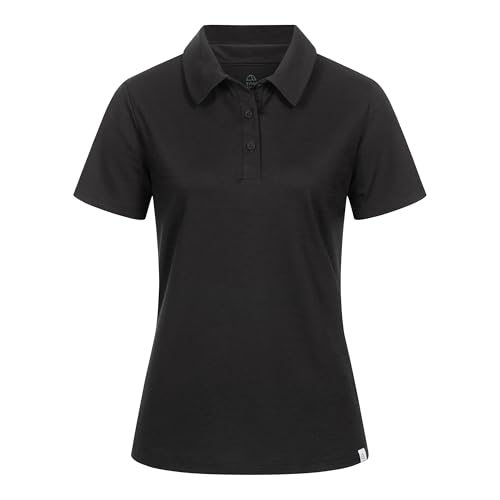 TOM FYFE Premium Merino Polo-Shirt Damen Schwarz/L | Made in Europe von TOM FYFE