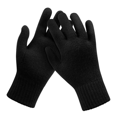 TOM FYFE Premium Merino Strickhandschuhe Unisex Schwarz/S/M | Made in Europe von TOM FYFE