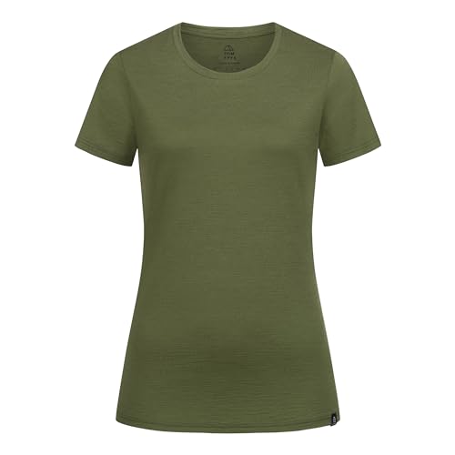 TOM FYFE Premium Merino T-Shirt Slim Fit Damen Waldgruen/M | Made in Europe von TOM FYFE
