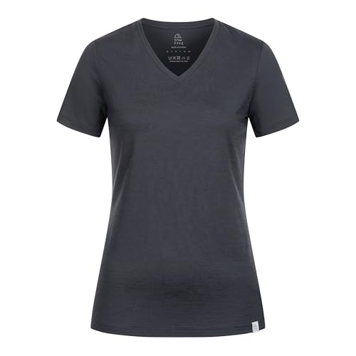 TOM FYFE Premium Merino T-Shirt V-Ausschnitt Damen Anthrazit/L | Made in Europe von TOM FYFE