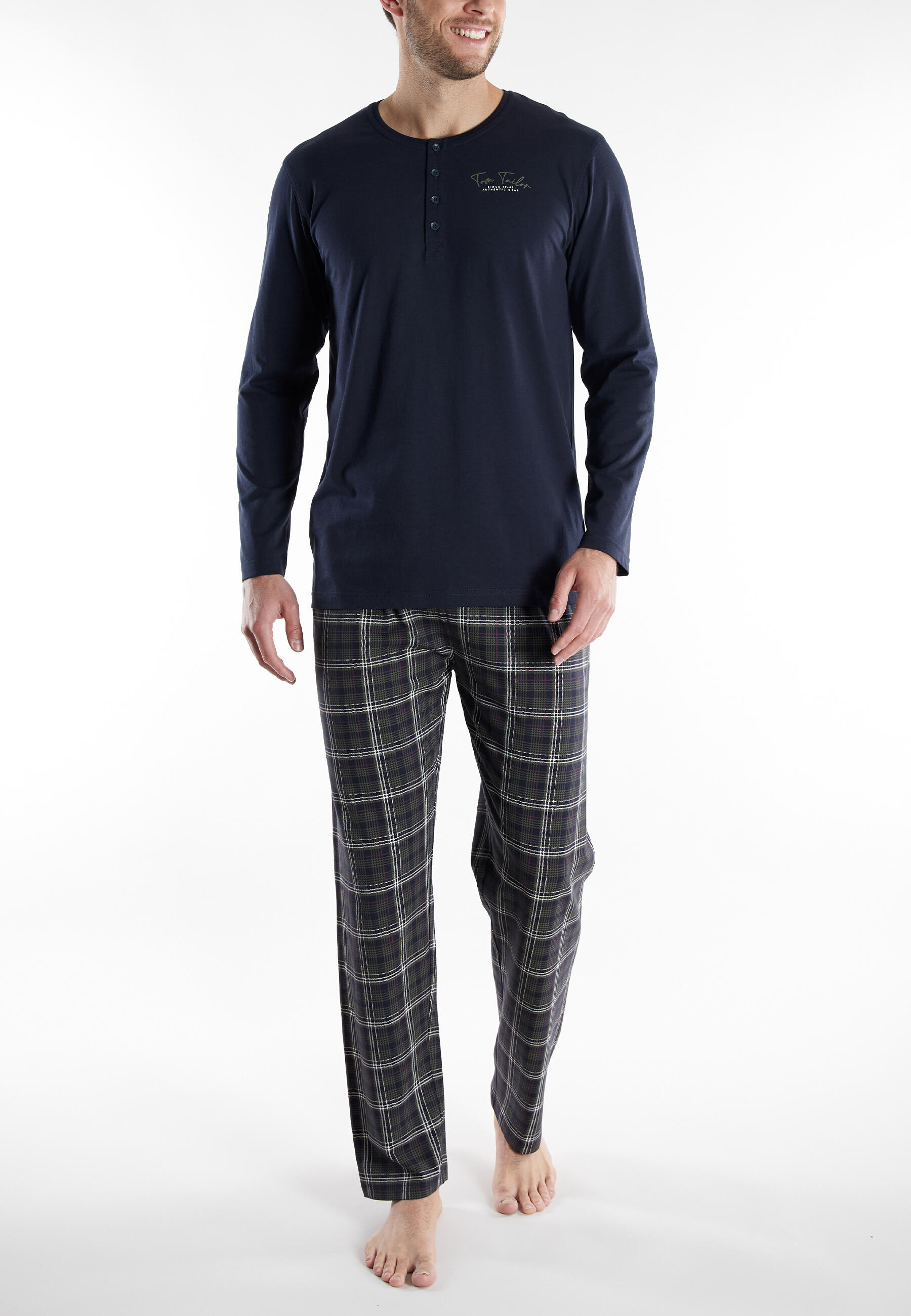 TOM TAILOR BODYWEAR - Nachtwäsche Männlich blau-mittel-karo - Gr. - 50 von TOM TAILOR BODYWEAR