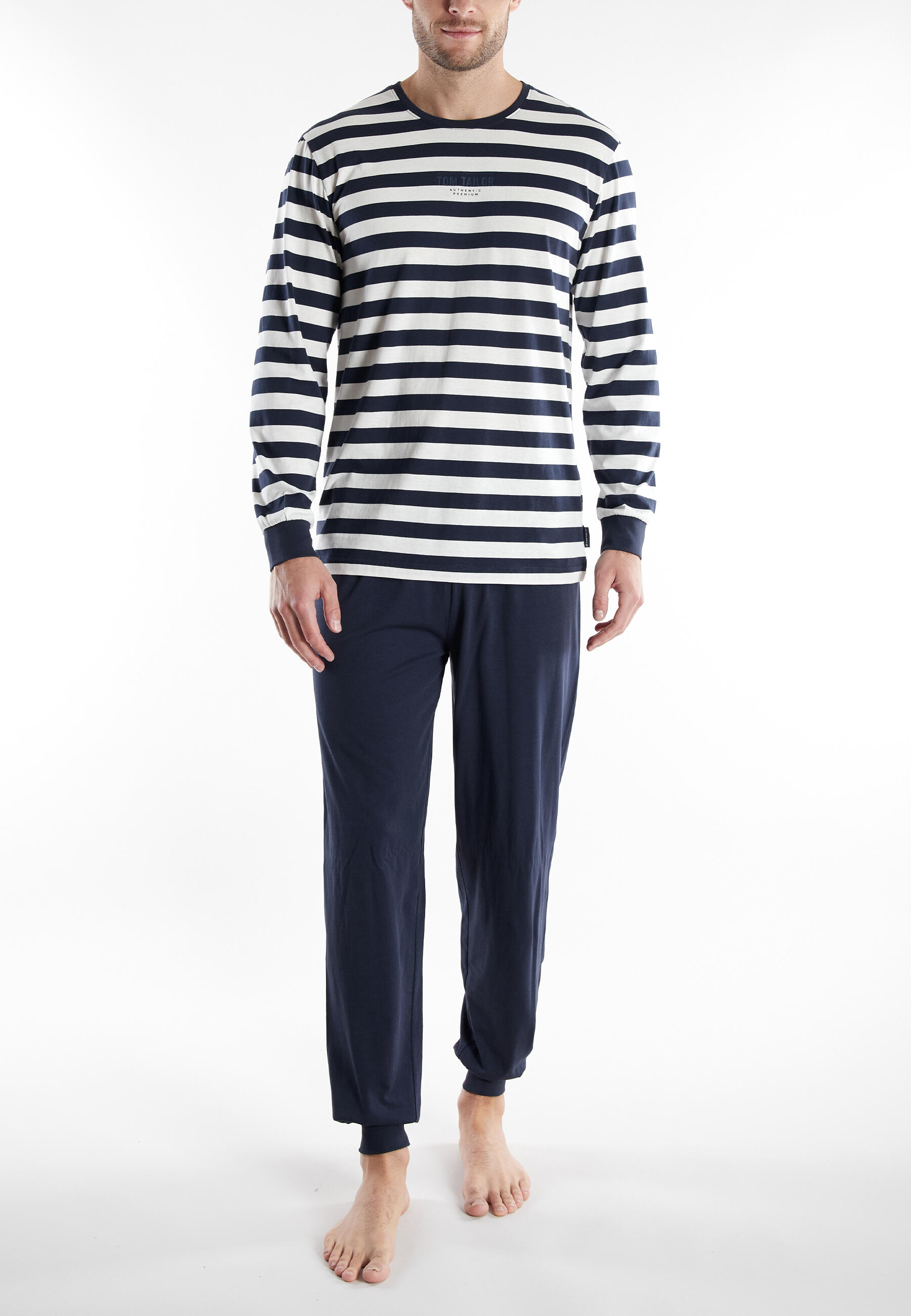 TOM TAILOR BODYWEAR - Nachtwäsche Männlich blau-mittel-ringel - Gr. - 50 von TOM TAILOR BODYWEAR