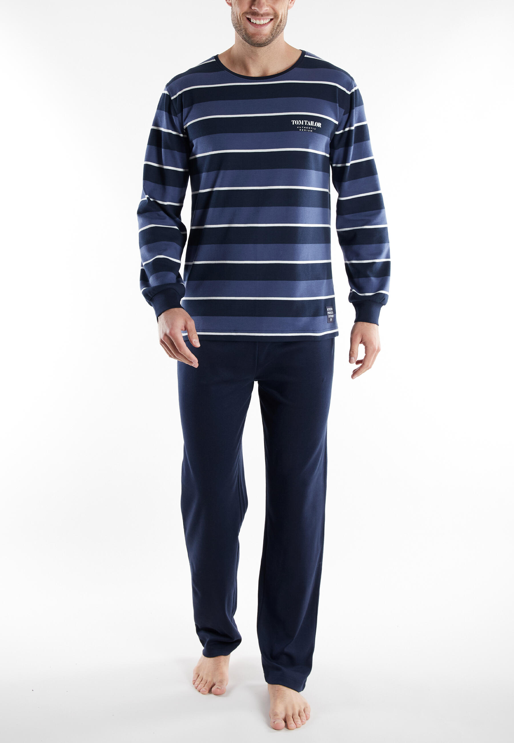 TOM TAILOR BODYWEAR - Nachtwäsche Männlich blau-mittel-ringel - Gr. - 50 von TOM TAILOR BODYWEAR