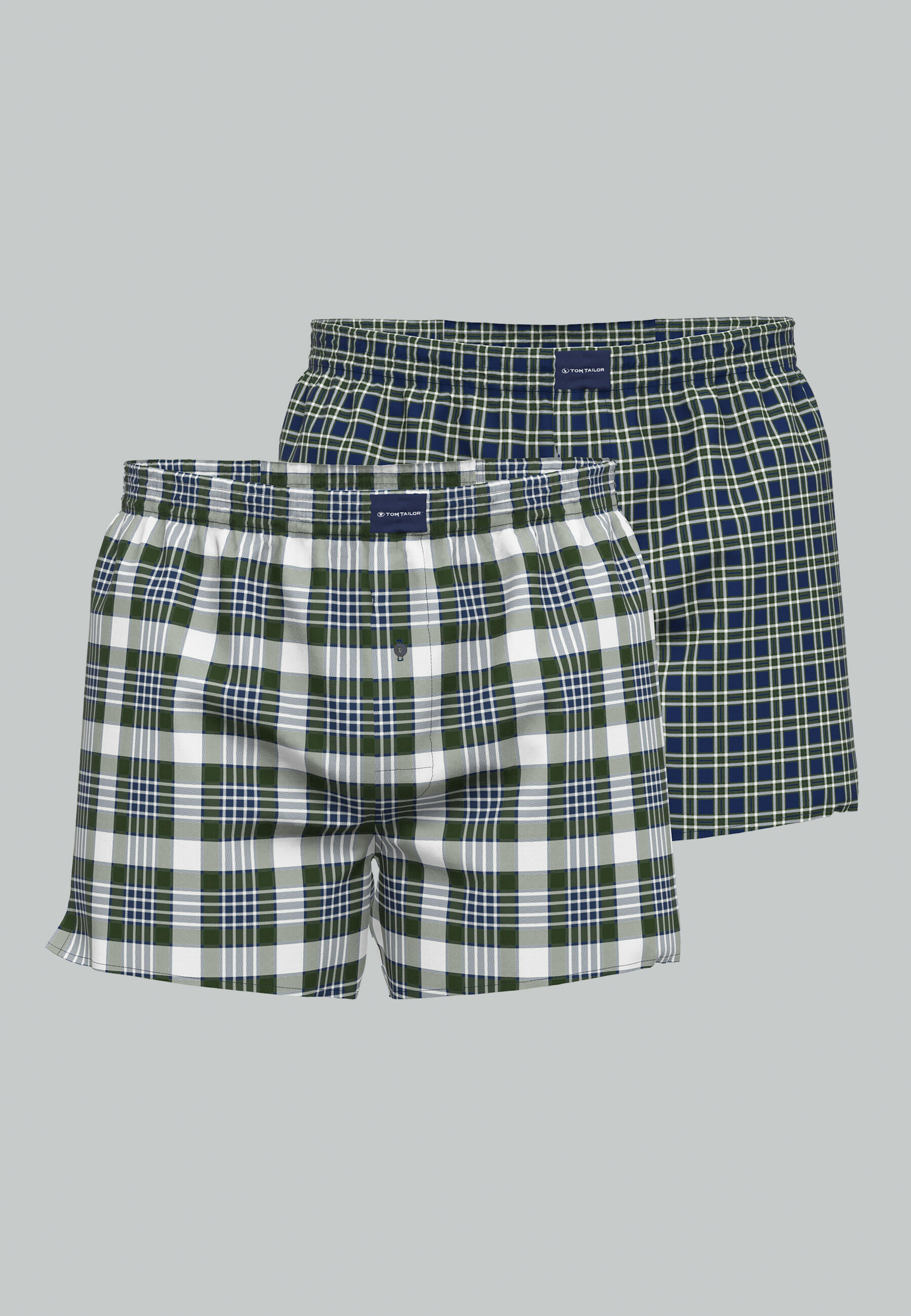 TOM TAILOR BODYWEAR - TOM TAILOR Herren Boxershort kariert 2er Pack grün-dunkel-karo - Gr. - XXL von TOM TAILOR BODYWEAR