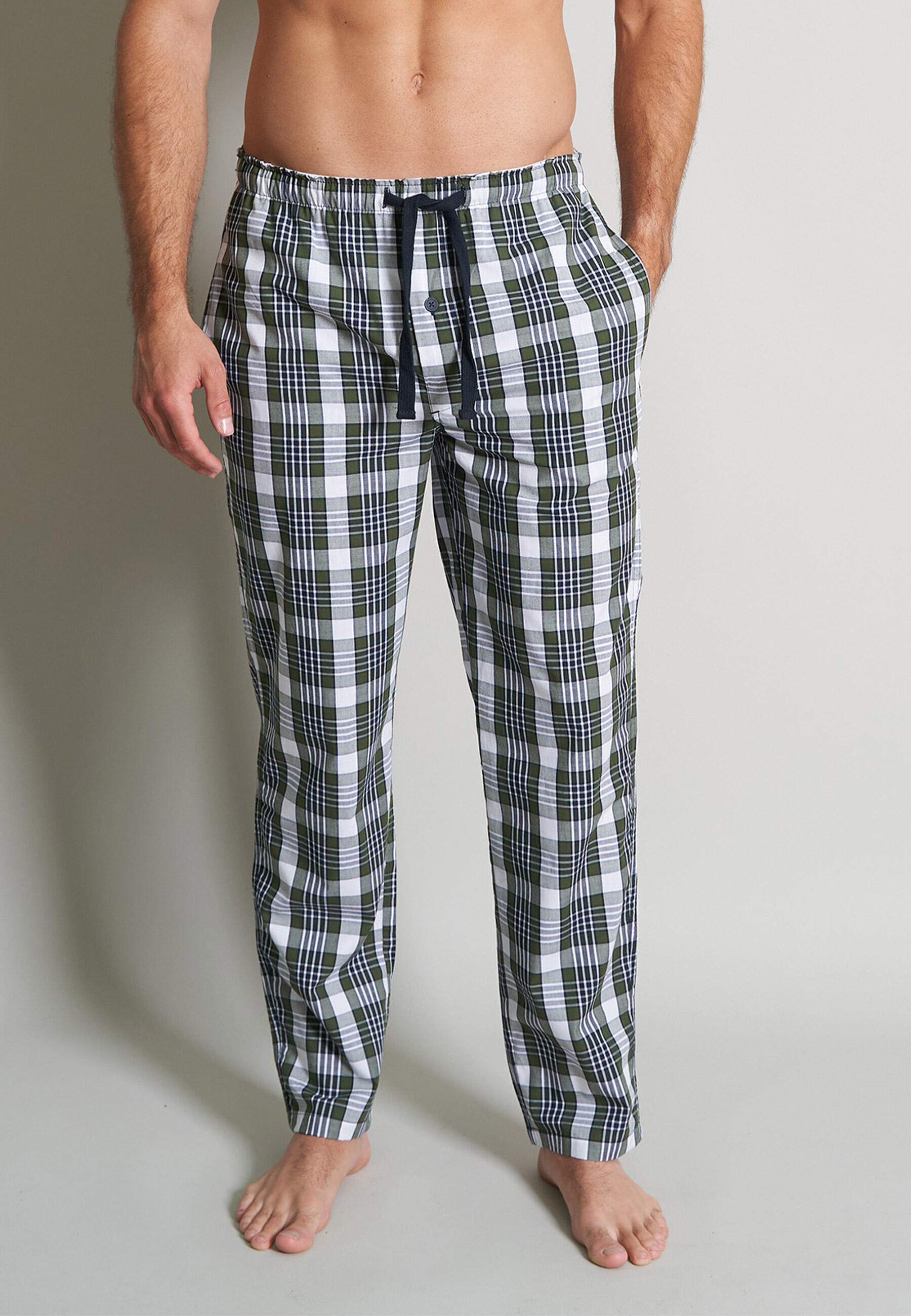 TOM TAILOR BODYWEAR - TOM TAILOR Herren Lange-Hose kariert 1er Pack grün-mittel-karo - Gr. - 54 von TOM TAILOR BODYWEAR