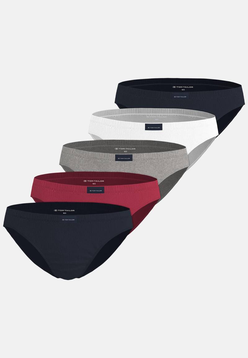 TOM TAILOR BODYWEAR - TOM TAILOR Herren Mini-Slip uni 5er Pack navy-white-red - Gr. - M von TOM TAILOR BODYWEAR