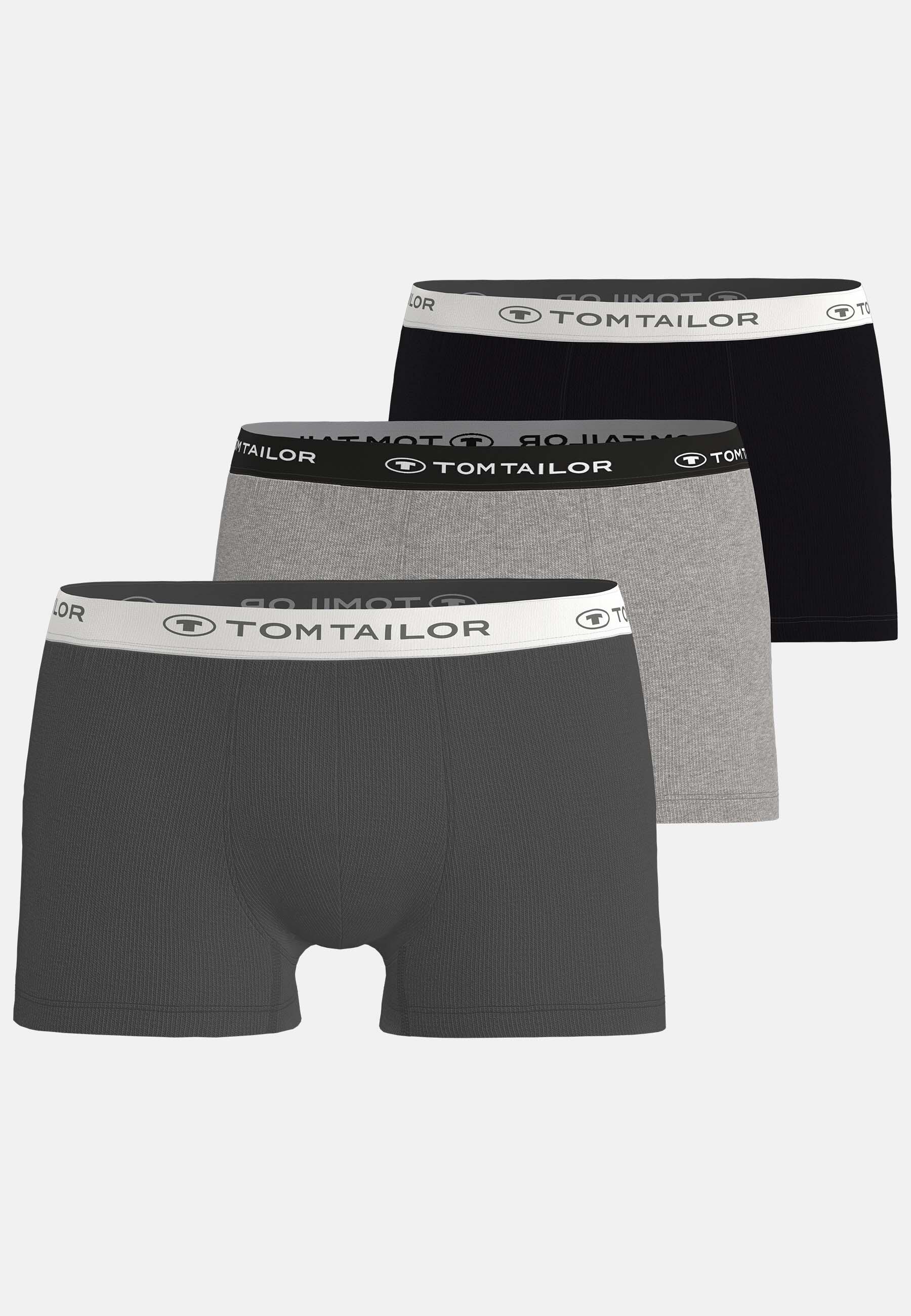 TOM TAILOR BODYWEAR - TOM TAILOR Herren Pants 3er Pack anthra-melange-black - Gr. - L von TOM TAILOR BODYWEAR