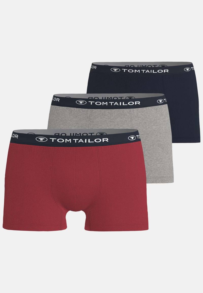 TOM TAILOR BODYWEAR - TOM TAILOR Herren Pants 3er Pack rot-mittel-uni - Gr. - XL von TOM TAILOR BODYWEAR