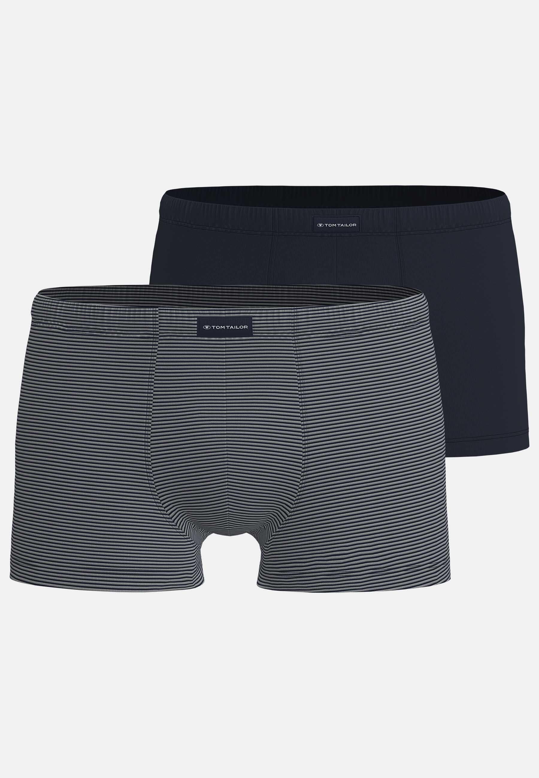 TOM TAILOR BODYWEAR - TOM TAILOR Herren Pants quergestreift 2er Pack blau-dunkel-ringel - Gr. - 8 von TOM TAILOR BODYWEAR