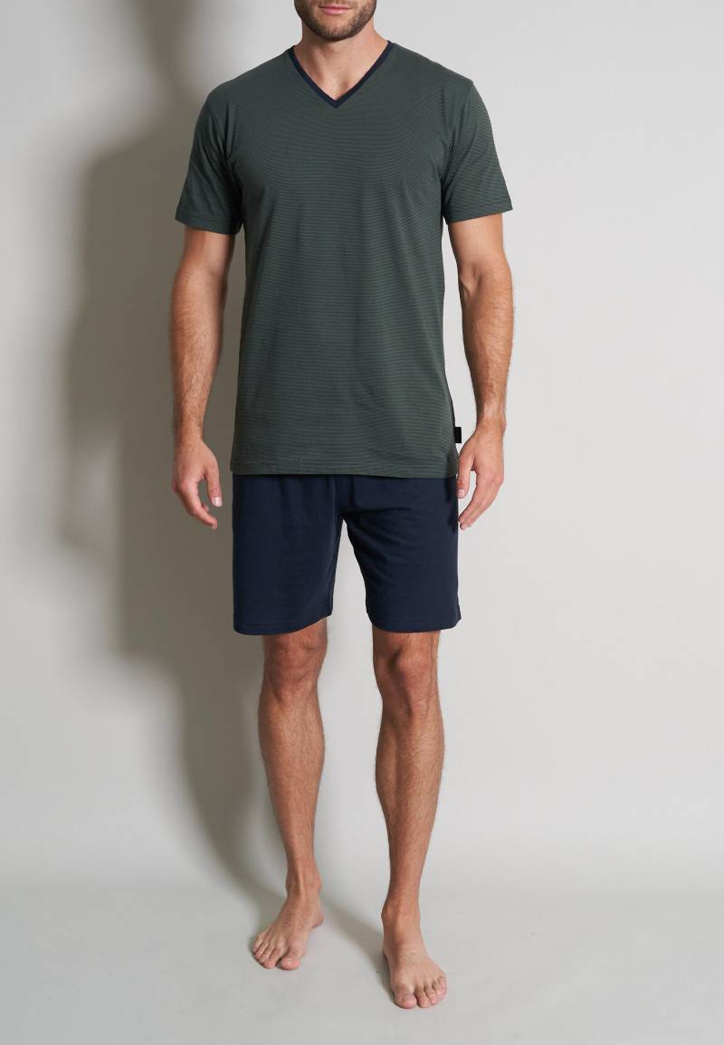 TOM TAILOR BODYWEAR - TOM TAILOR Herren Shorty quergestreift 1er Pack grün-dunkel-ringel - Gr. - 50 von TOM TAILOR BODYWEAR