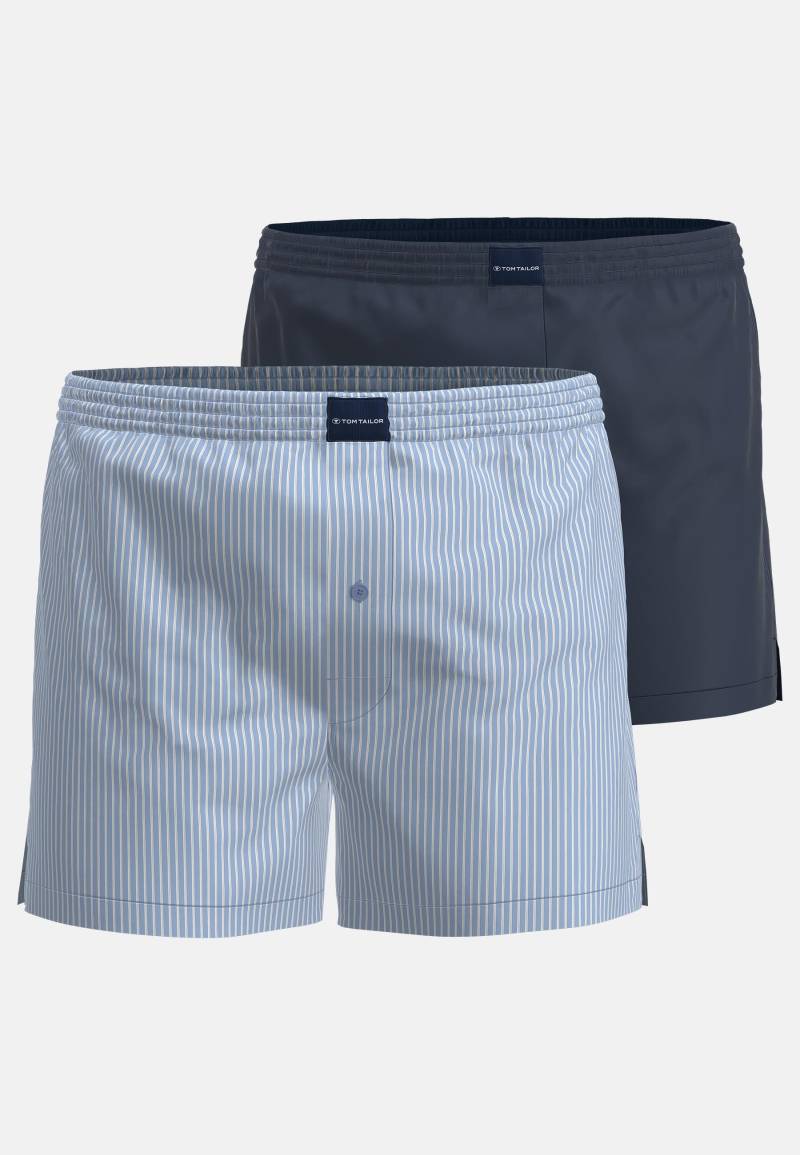 TOM TAILOR BODYWEAR - Web-Shorts 2er Pack blau-hell-streifen - Gr. - L von TOM TAILOR BODYWEAR