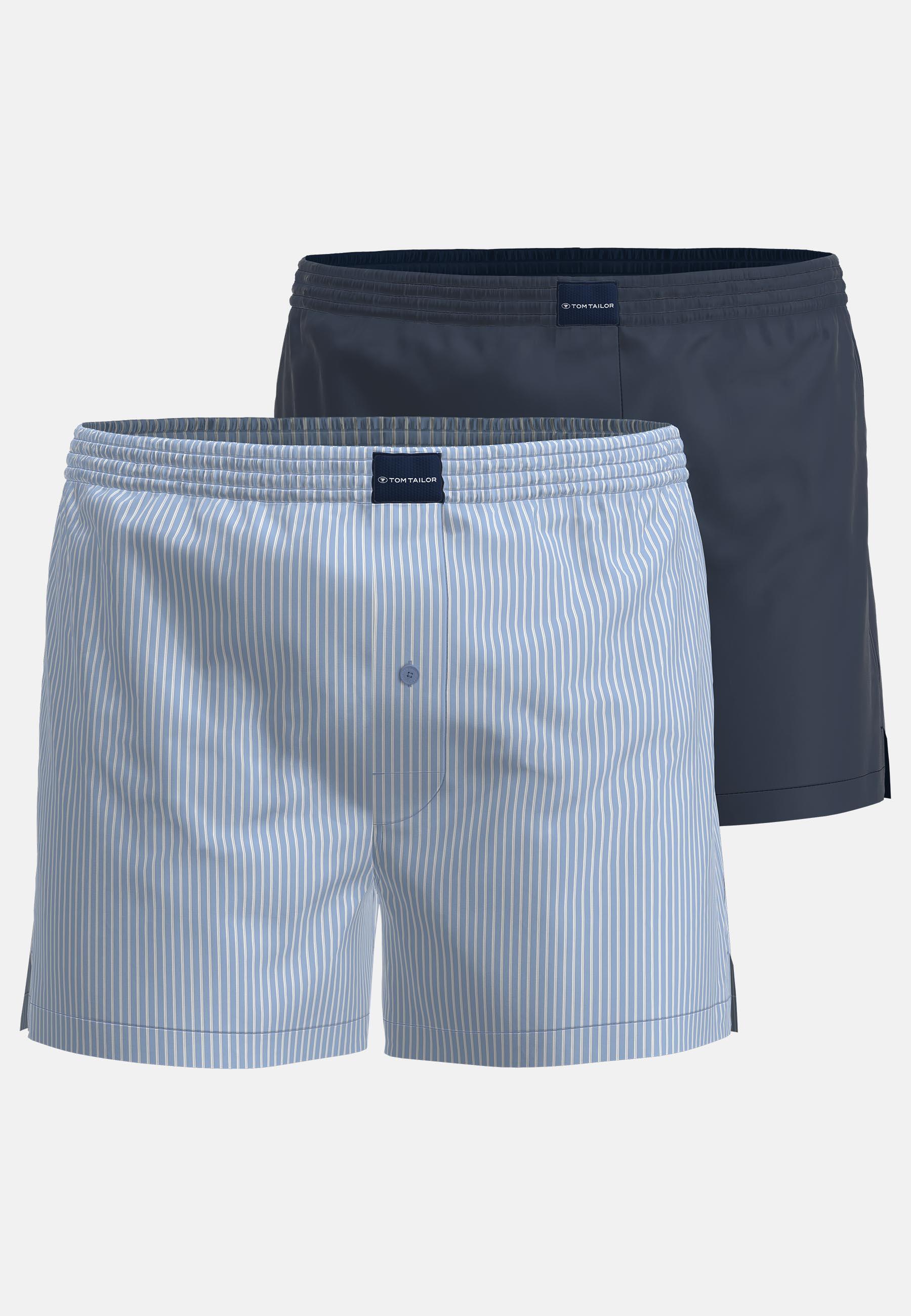 TOM TAILOR BODYWEAR - Web-Shorts 2er Pack blau-hell-streifen - Gr. - S von TOM TAILOR BODYWEAR