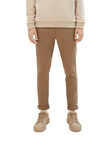 TOM TAILOR Denim Herren 1008253 Slim Fit Chino Hose Mit Gürtel, 11634 - Honey Camel Beige, 32W / 34L EU von TOM TAILOR Denim