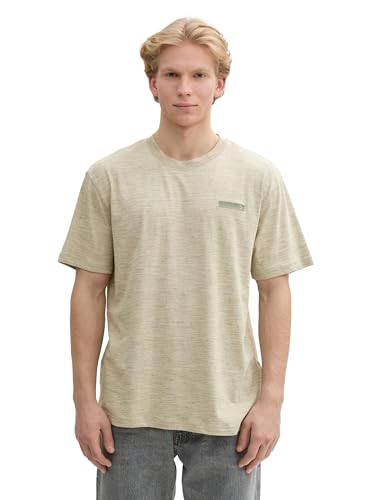 TOM TAILOR Denim 2-in-1 Langarmshirt, beige Abbey Stone, M von TOM TAILOR Denim