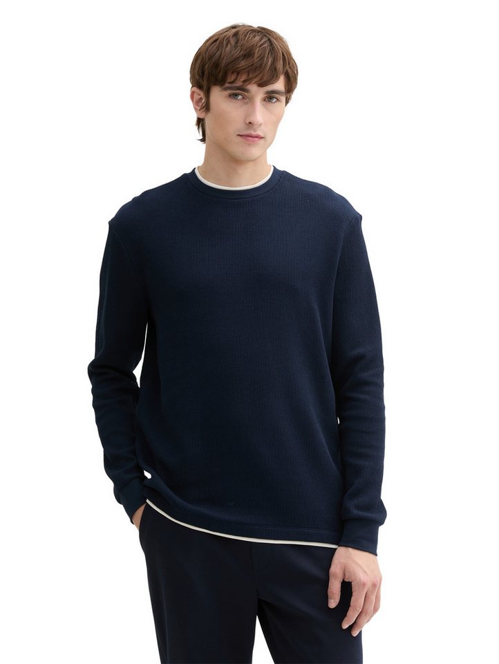 TOM TAILOR Denim 2-in-1-Langarmshirt mit Rippstruktur von TOM TAILOR Denim
