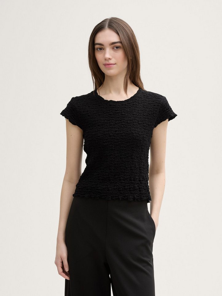TOM TAILOR Denim Blusentop Cropped Crinkle Bluse Cropped Crinkle Bluse von TOM TAILOR Denim