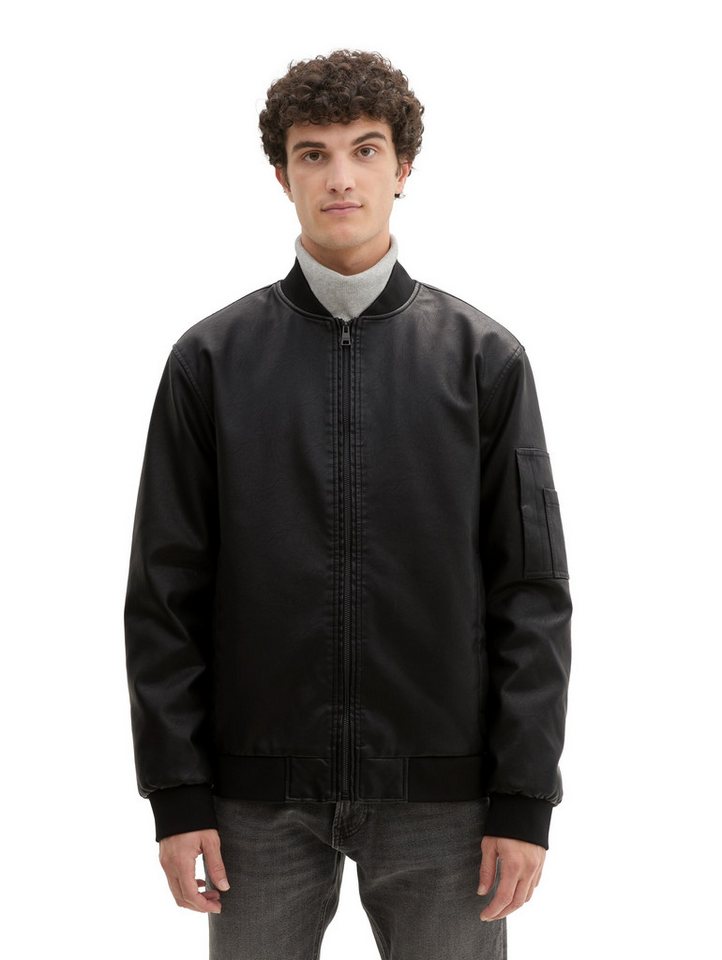 TOM TAILOR Denim Bomberjacke Kunstleder mit Eingrifftaschen von TOM TAILOR Denim