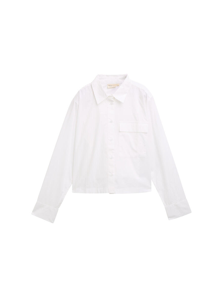 TOM TAILOR Denim - Boxy Fit Hemdbluse weiß - Gr. - L von TOM TAILOR Denim