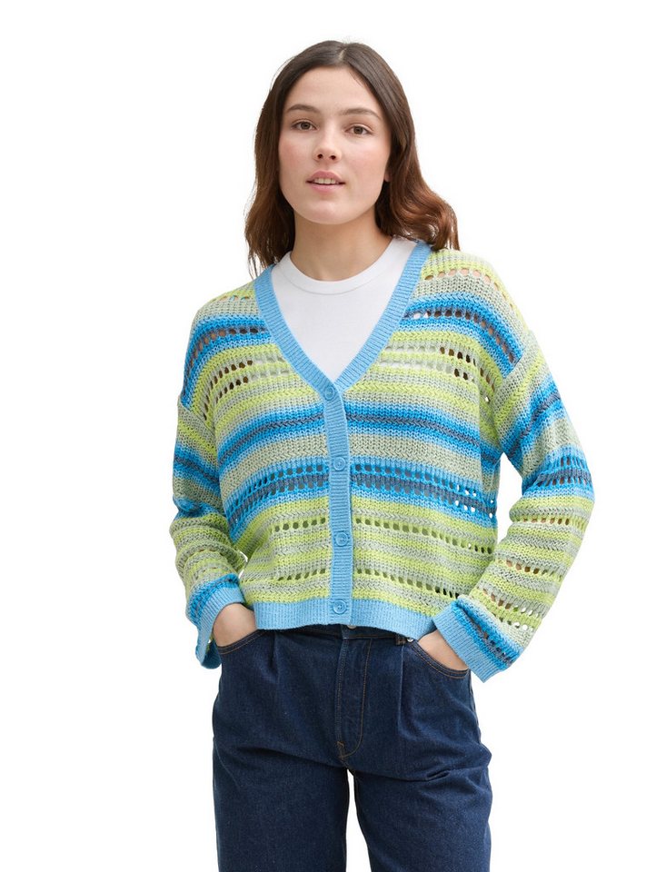 TOM TAILOR Denim Cardigan mit Streifen Muster von TOM TAILOR Denim