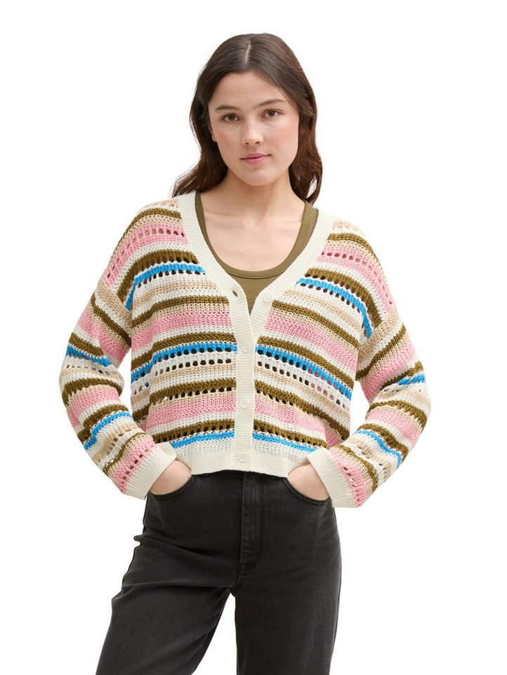 TOM TAILOR Denim Cardigan mit Streifen Muster von TOM TAILOR Denim
