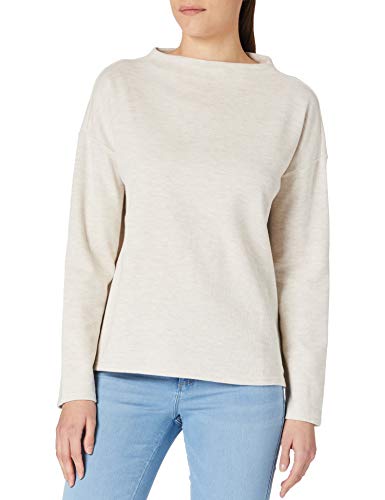 TOM TAILOR Denim Damen 1023954 Brushed Sweatshirt, Creme Beige Melange, XL von TOM TAILOR Denim