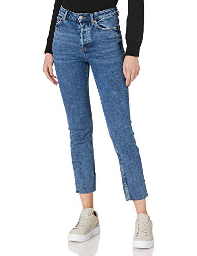TOM TAILOR Denim Damen 1024241 Lotte Slim Straight Jeans, Used Mid Stone Blue Denim, 31 von TOM TAILOR Denim