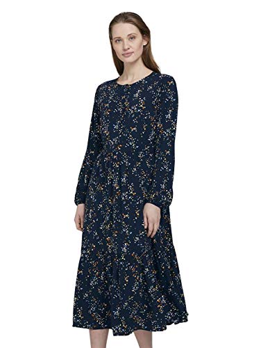 TOM TAILOR Denim Damen 1024853 Printed Kleid, 26430-Blue Dot Print, S von TOM TAILOR Denim