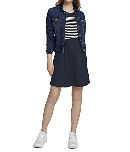 TOM TAILOR Denim Damen Jersey Mini-Kleid 1024956, 10668 - Sky Captain Blue, M von TOM TAILOR Denim