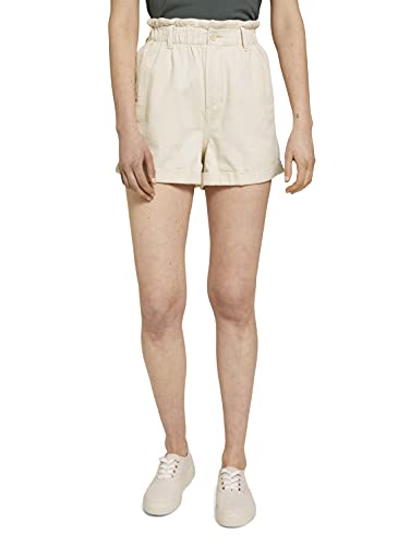 TOM TAILOR Denim Damen 1025238 Relaxed Paperbag Shorts, 22515-Soft Creme Beige, L TOM TAILOR Denim Damen 1025238 Relaxed Paperbag Shorts, 22515-Soft Creme Beige, L von TOM TAILOR Denim