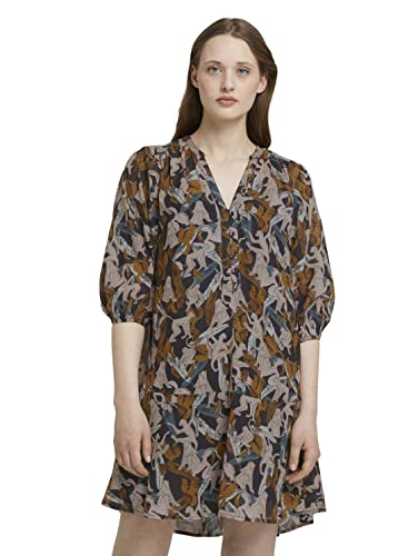 TOM TAILOR Denim Damen 1025775 Gemustertes Mini-Tunikakleid, 26829-Abstract Monkey Print, XL von TOM TAILOR Denim