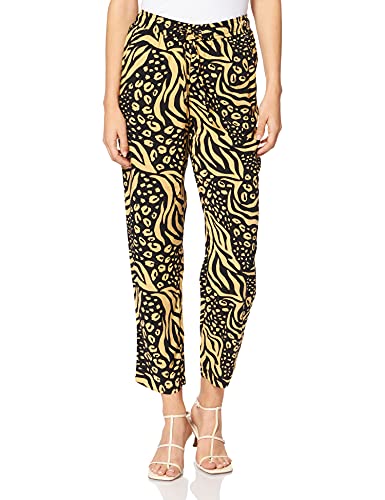 TOM TAILOR Denim Damen Gemusterte Stoffhose 1025996, 26948 - Black Animal Print, M von TOM TAILOR Denim