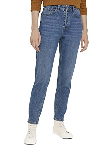 TOM TAILOR Denim Damen Mom Fit Jeans aus Bio-Baumwolle 1027314, 10152 - Mid Stone Bright Blue Denim, 26 von TOM TAILOR Denim