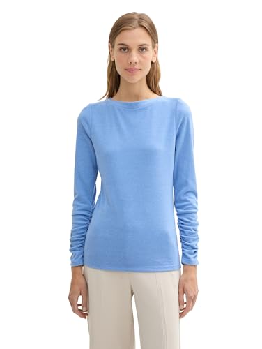 TOM TAILOR Denim Damen 1033642 Longsleeve T-Shirt, 20876-Sicilian Blue Melange, M TOM TAILOR Denim Damen 1033642 Longsleeve T-Shirt, 20876-Sicilian Blue Melange, M von TOM TAILOR Denim